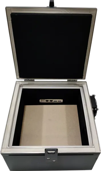 LBX0600 COMPACT MANUAL RF TEST ENCLOSURES - LabiFix RF Shield Box, rear view