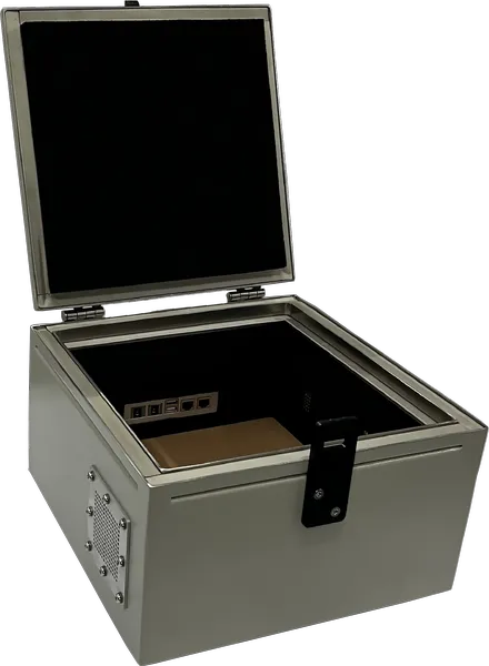LBX0700 MANUAL TOP OPENING RF SHIELD BOX - LabiFix RF Shield Box, rear view