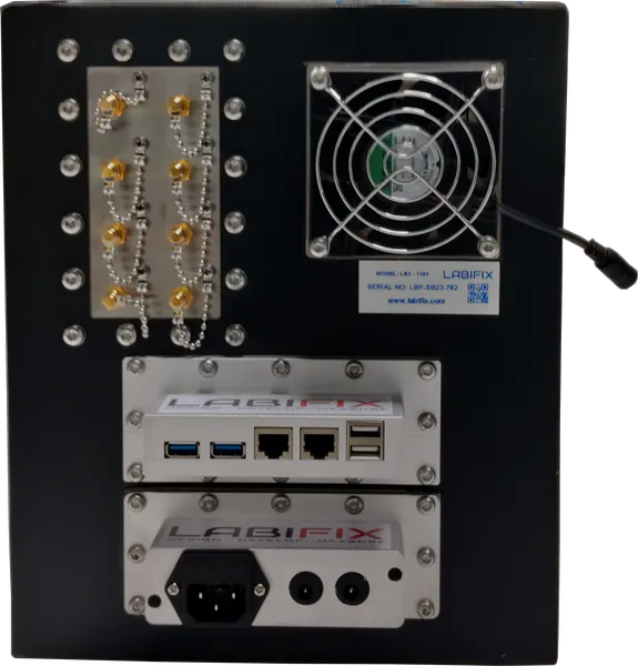 LBX1505 COMPACT MANUAL RF TEST ENCLOSURES - LabiFix RF Shield Box, rear view