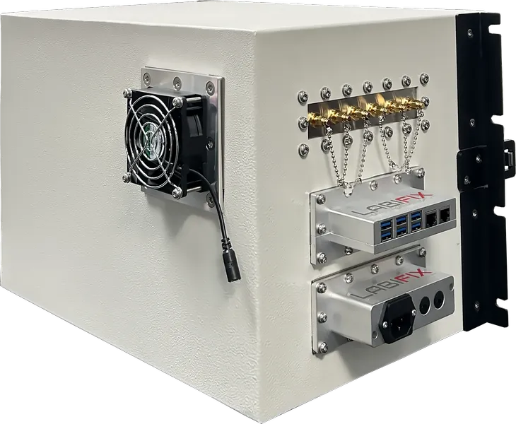 LBX1950 SMALL FORM FACTOR RF ENCLOSURE - LabiFix RF Shield Box, rear view