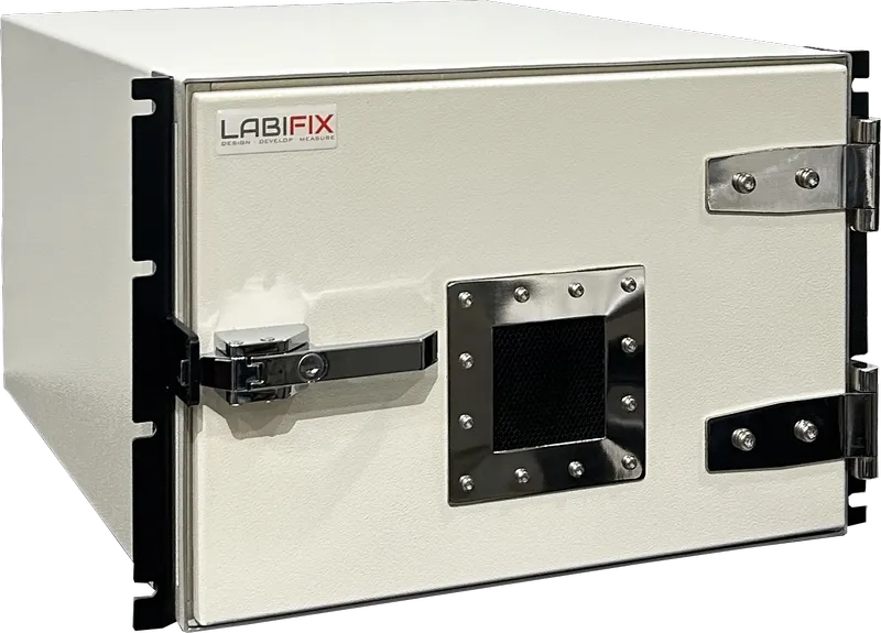 LBX2004 19" RACK MOUNTED RF SHIELDED TEST ENCLOSURE - LabiFix RF Shield Box, front view