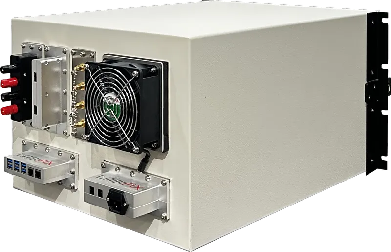 LBX2004 19" RACK MOUNTED RF SHIELDED TEST ENCLOSURE - LabiFix RF Shield Box, rear view