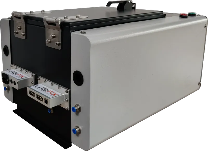 LBX3100 PNEUMATIC RF SHEILDED ENCLOSURE - LabiFix RF Shield Box, rear view