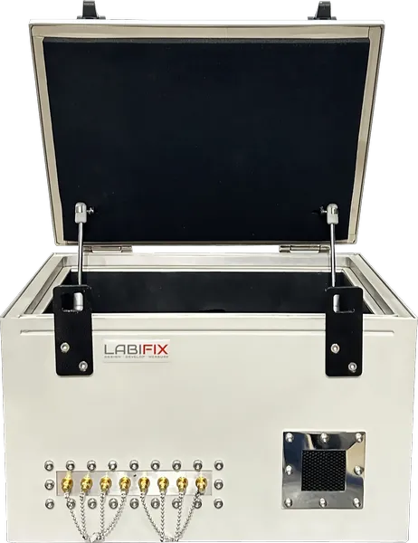 LBX3450 TOP OPENING RF ISOLATION BOX - LabiFix RF Shield Box, rear view