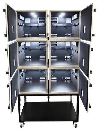 LBX4655 MULTI STACKABLE RF ISOLATION BOX - LabiFix RF Shield Box, rear view