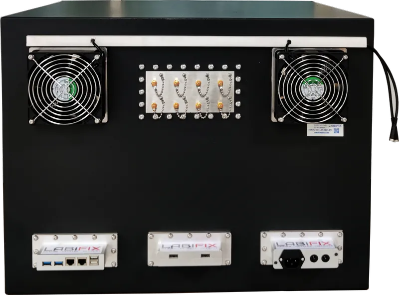 LBX5050 BLUETOOTH DEVICE TESTING RF ENCLOSURE - LabiFix RF Shield Box, rear view