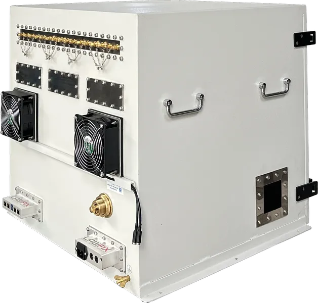 LBX6450 TEST SETUP - LabiFix RF Shield Box, rear view