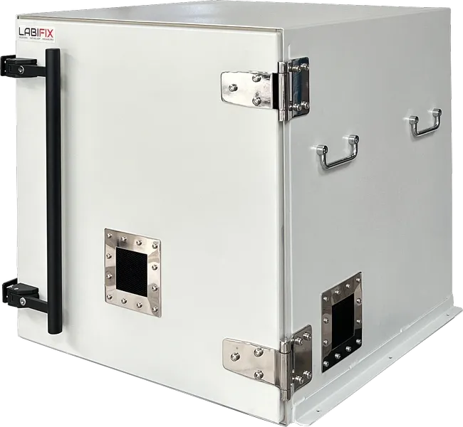 LBX6450 TEST SETUP - LabiFix RF Shield Box, front view