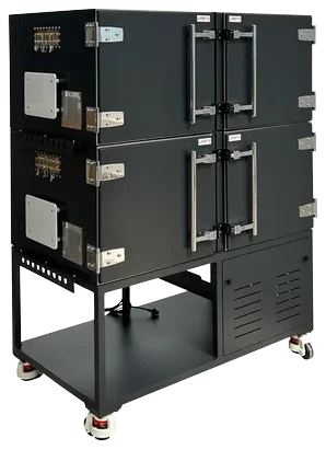 LBX6720 PARALLEL RF RACK TEST SETUP - LabiFix RF Shield Box, front view
