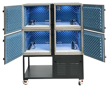 LBX6720 PARALLEL RF RACK TEST SETUP - LabiFix RF Shield Box, rear view