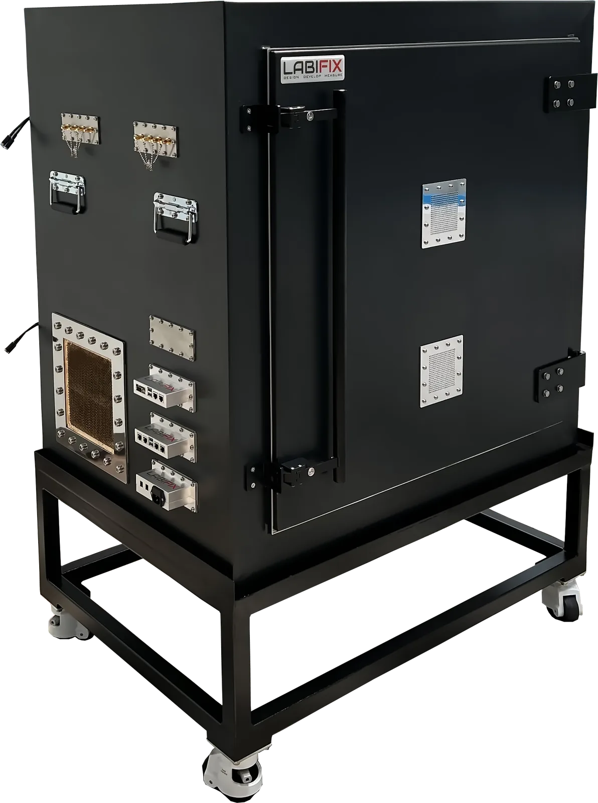 LBX7010 CONNECTION STABILITY TESTING IN RF ISOLATION BOX - LabiFix RF Shield Box, front view
