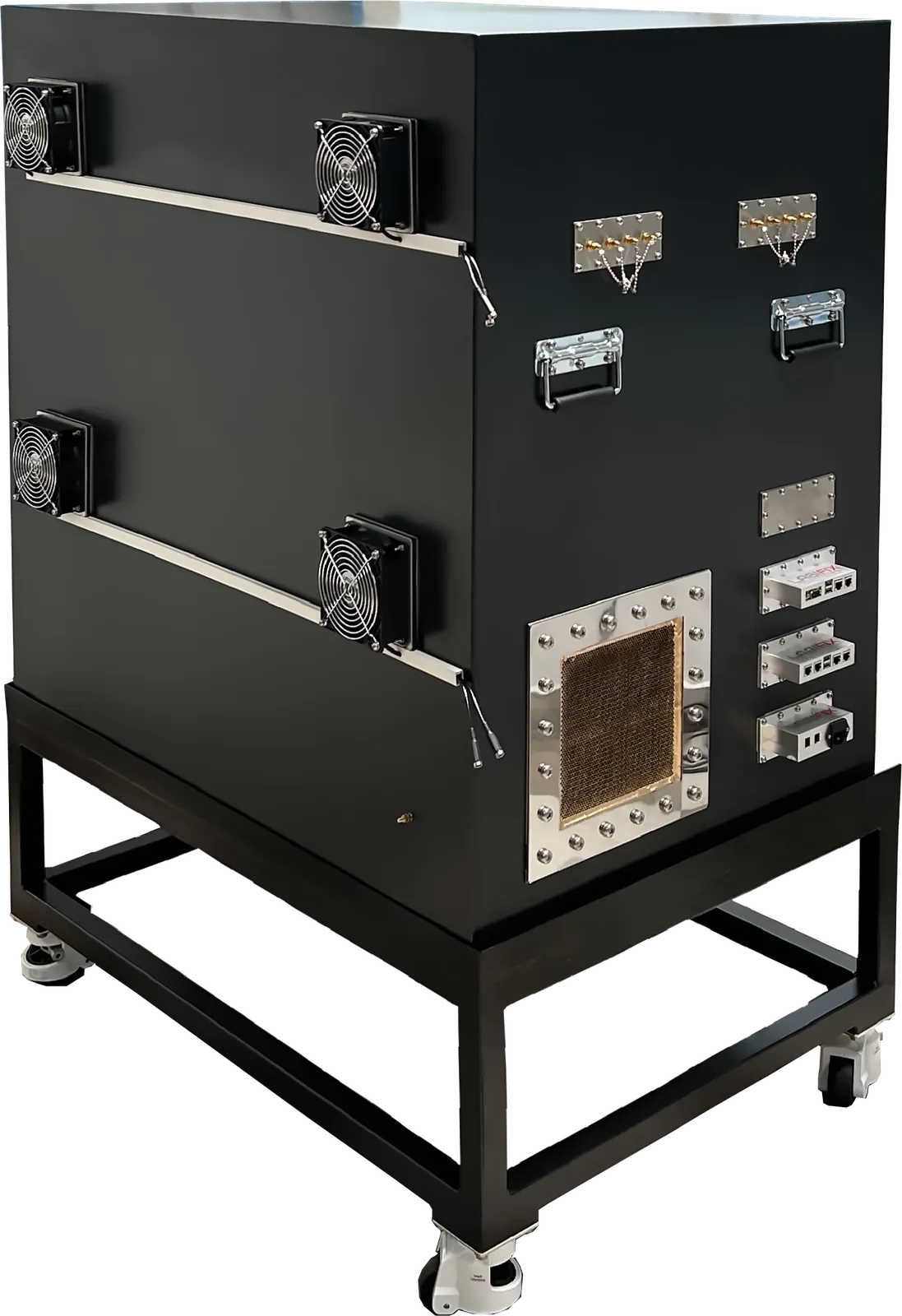 LBX7010 CONNECTION STABILITY TESTING IN RF ISOLATION BOX - LabiFix RF Shield Box, rear view