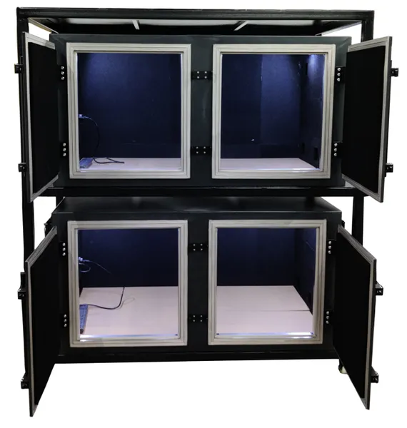 LBX8000 WLAN AND WIRELESS DEVICE TESTING SHIELDED CHAMBER - LabiFix RF Shield Box, rear view