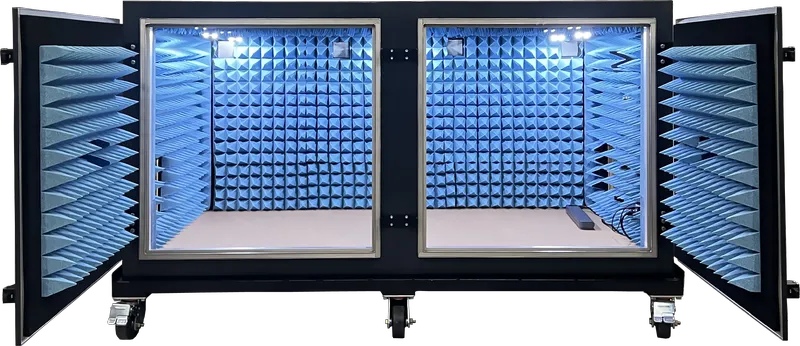 LBX8500 WLAN & WIRELESS DEVICE TESTING SHEILDED ENCLOSURE - LabiFix RF Shield Box, rear view
