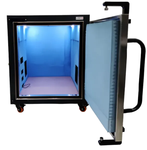 LBX9000 MIMO, 4G, 5G, THROUGHPUT, IOT & WIRELESS DEVICE TEST ENCLOSURE - LabiFix RF Shield Box, rear view
