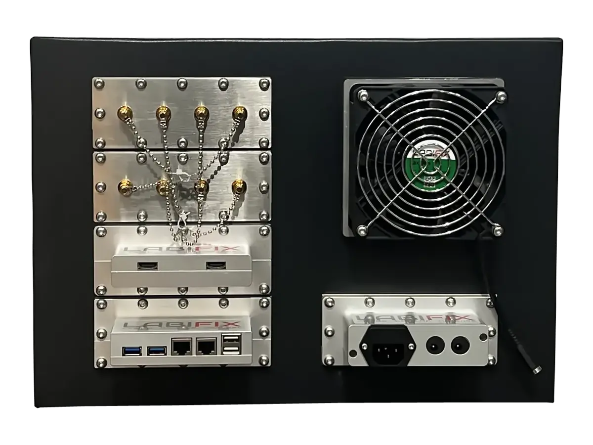 rear-right view of LBX2005 rackmount emc shielding system for validation testing