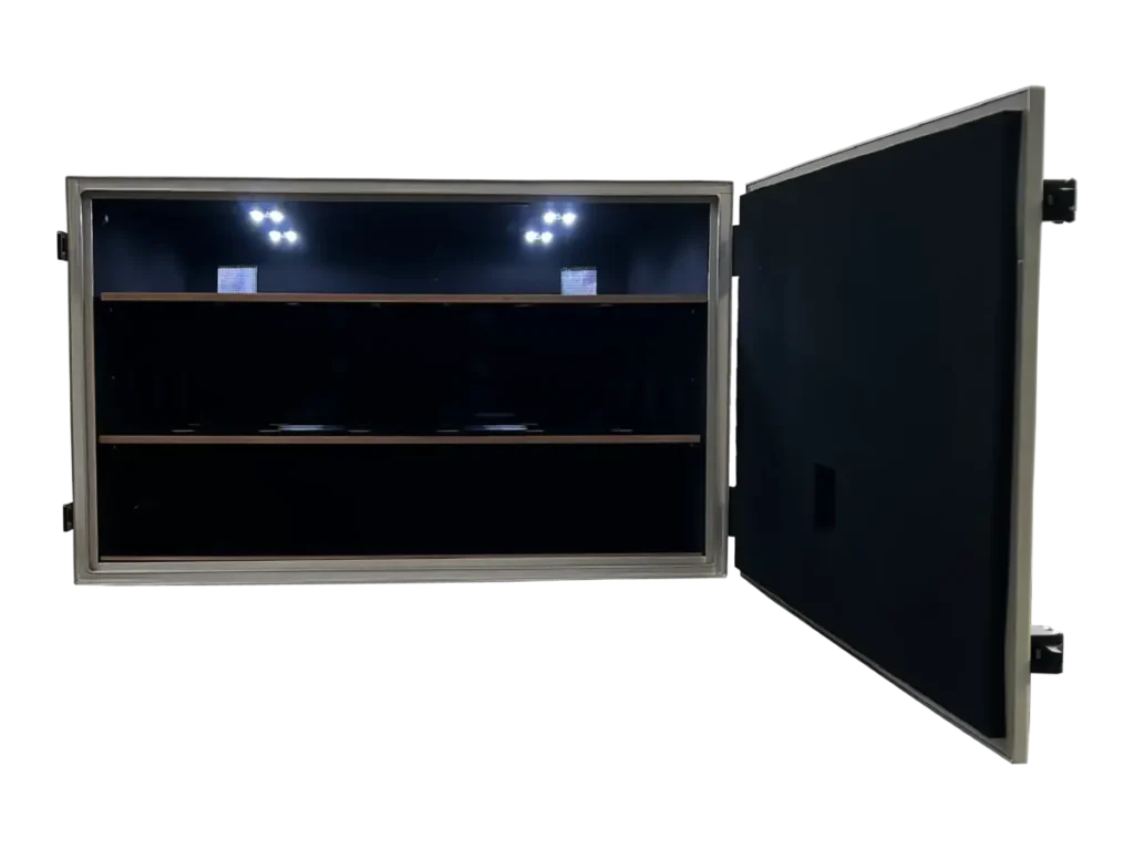 interior view of LBX7700 electromagnetic shielding box for antenna testing and signal analysis