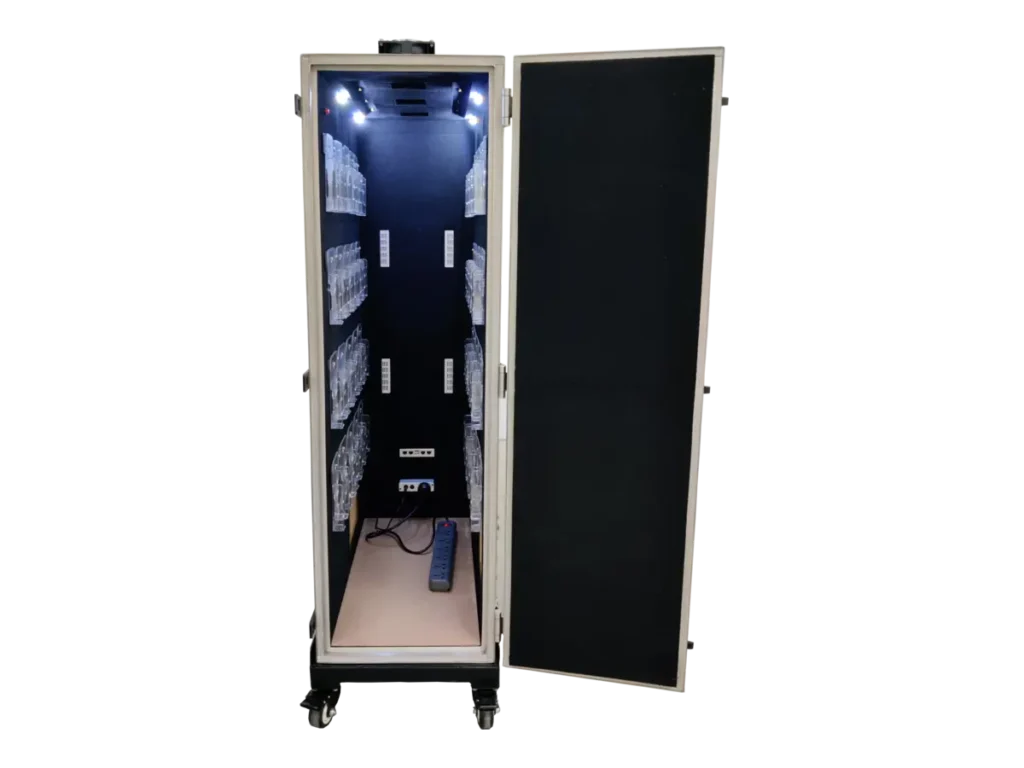 interior view of LBX6200 standalone RF chamber for antenna measurement and multi-device testing