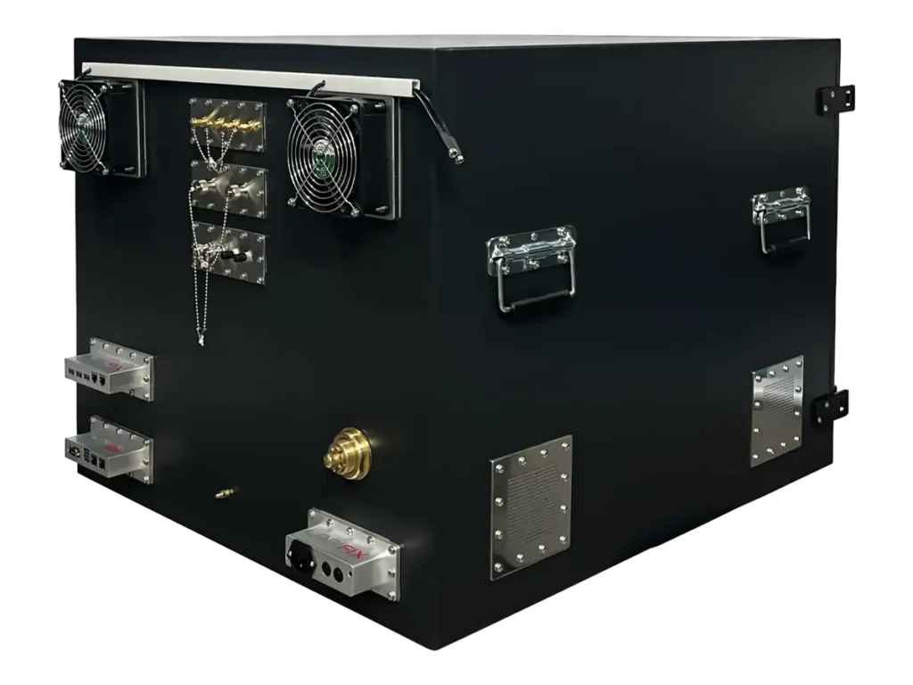 rear-right view of LBX6050 benchtop rf electronics platform for edge communications systems