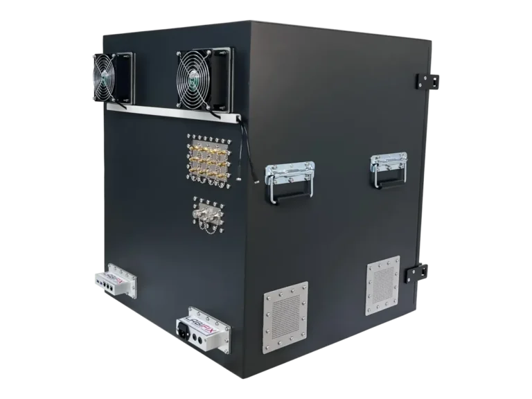 rear-right view of LBX6100 benchtop wireless enclosure for smart infrastructure hardware engineering