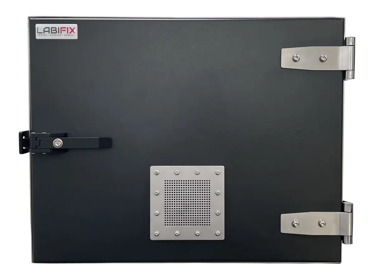 front view of LBX4900 benchtop rf test enclosure for ota and prototype testing