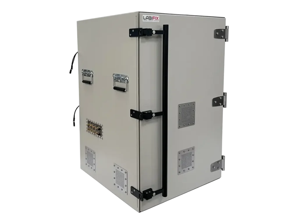 LBX6010 benchtop rf isolation box front-right view for field communication module validation