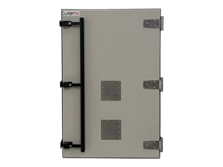 front view of LBX6010 benchtop rf shield box for gnss and geolocation system testing