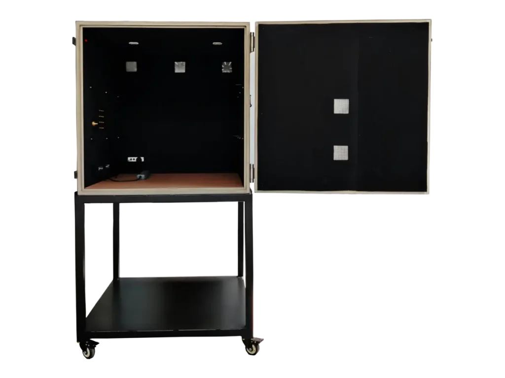 interior view of LBX7050 standalone RF chamber for OTA testing and aerospace subsystem diagnostics