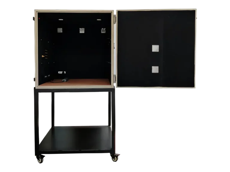 interior view of LBX7050 standalone RF chamber for OTA testing and aerospace subsystem diagnostics