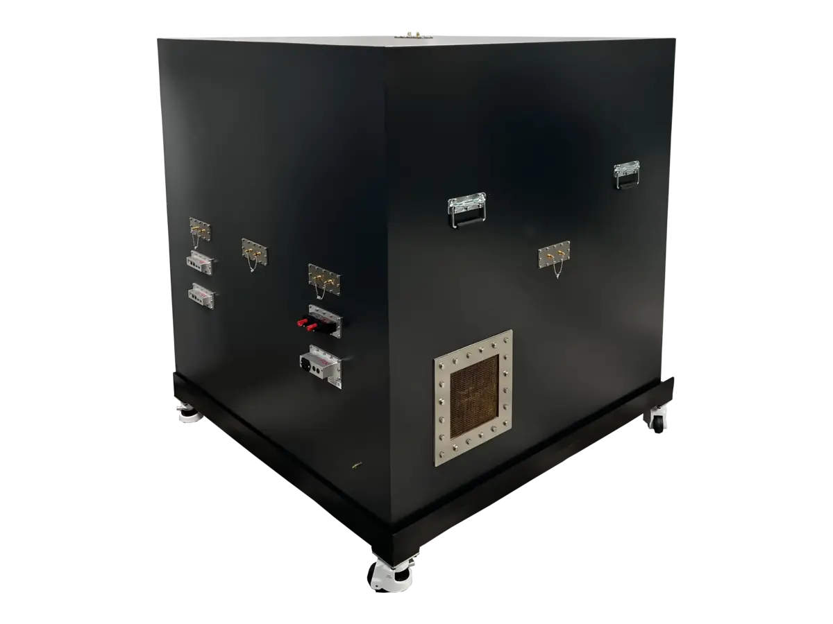 rear-right view of LBX9300 standalone RF room for smart energy systems and secure government communications