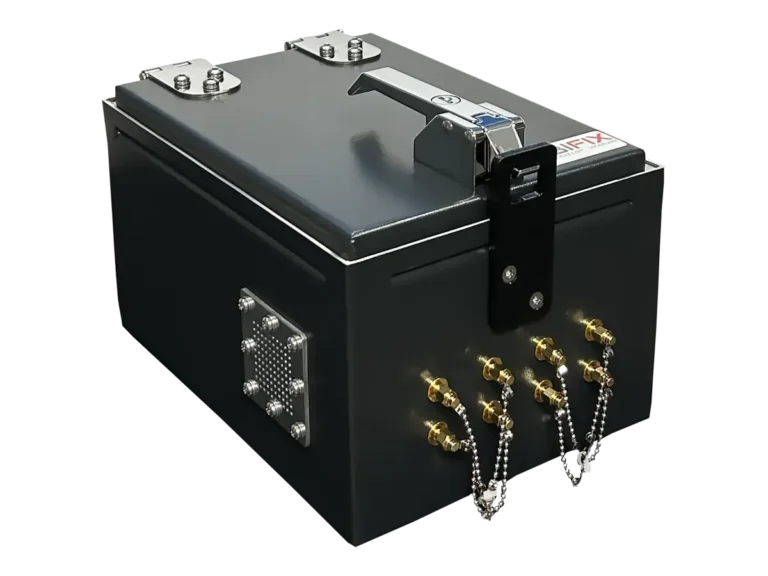portable rf test enclosure LBX500 rear-left angle for zigbee lab testing