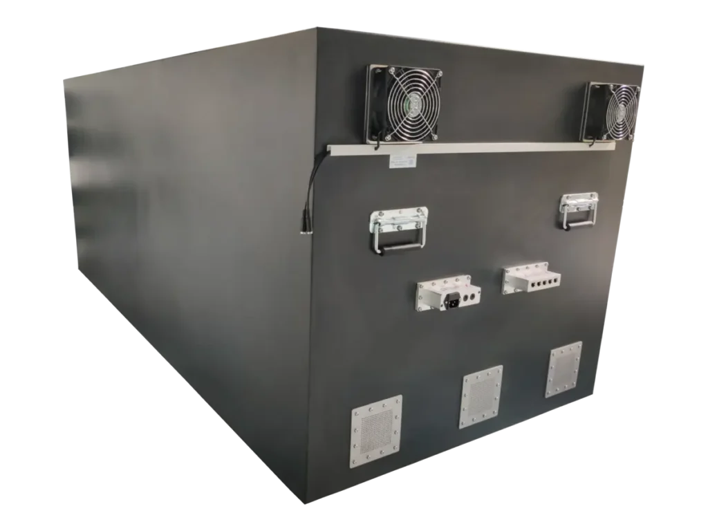 LBX8040 rf shield rack rear-left view for aviation communication testing