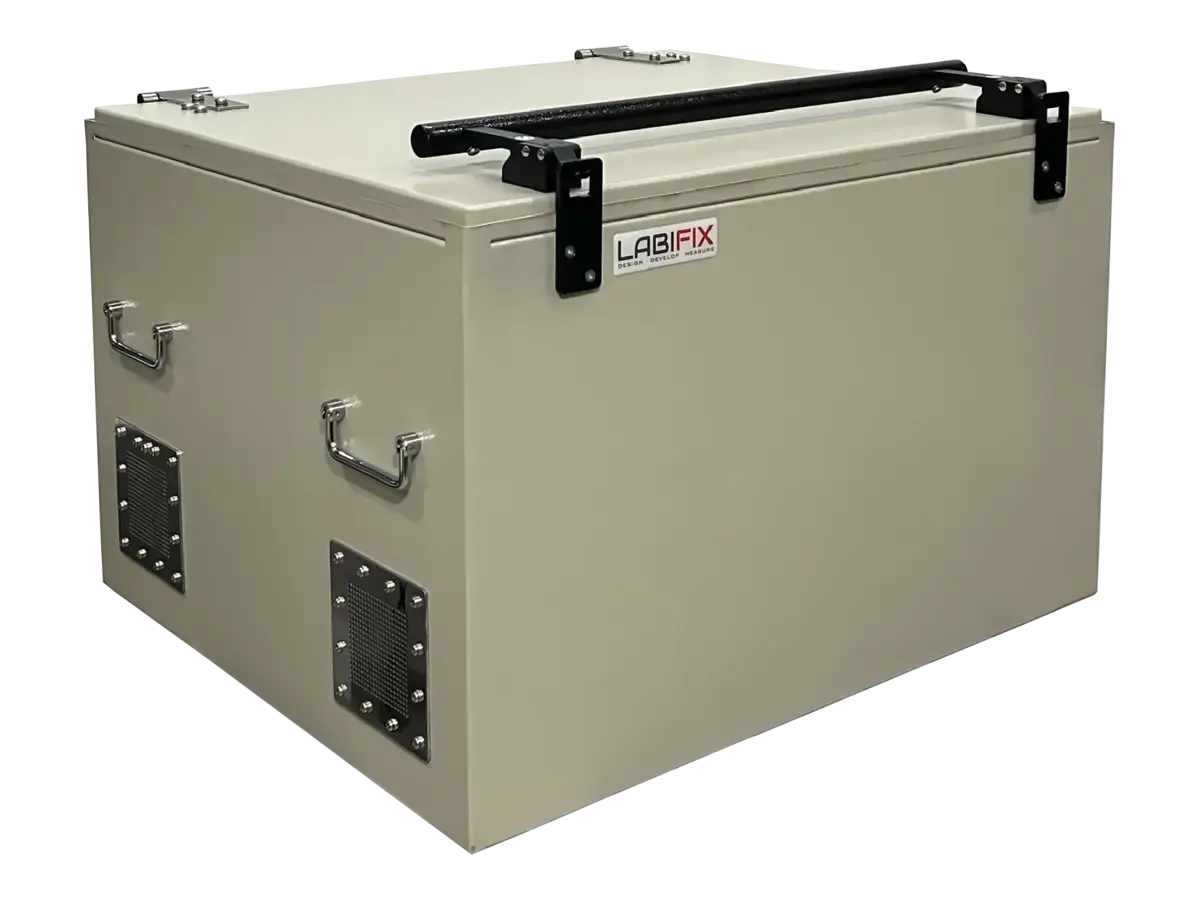 front view of LBX3400 benchtop rf test enclosure for ota testing