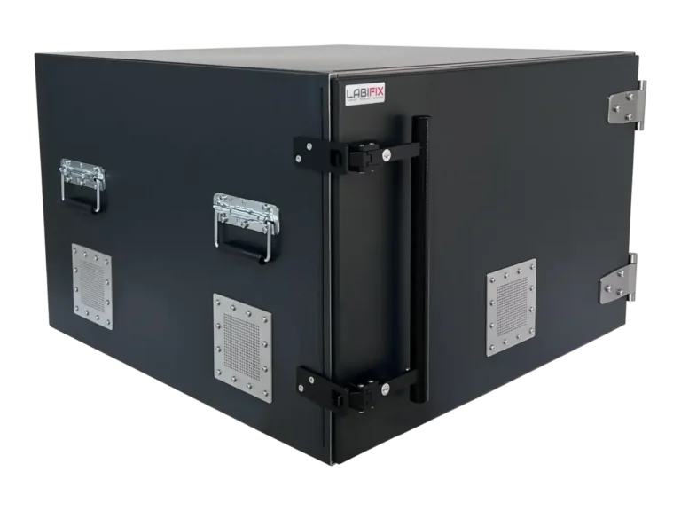 LBX5750 benchtop rf shielded enclosure front-right view for automotive sensor module testing