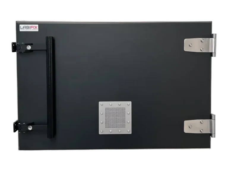 front view of LBX5750 benchtop rf test enclosure for secure hardware certification