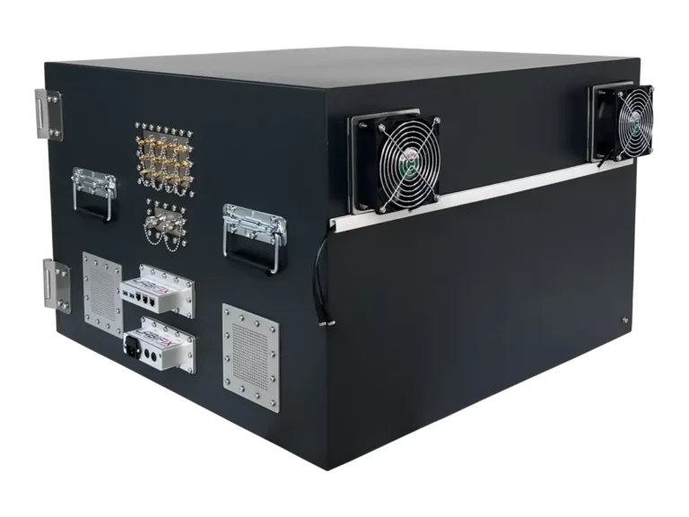 LBX5750 benchtop rf shielded enclosure rear-left view for defense communication electronics development