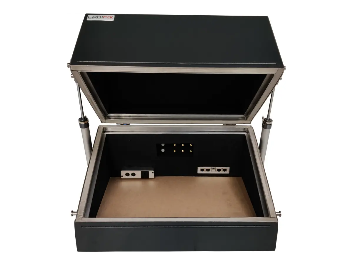 interior view of LBX3500 pneumatic RF chamber for rapid RF diagnostics and production testing