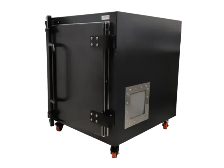 front-left view of LBX9000 standalone RF test chamber for aerospace electronics and satellite system validation