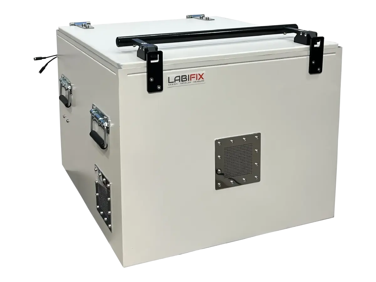 front view of LBX3560 benchtop shielded test enclosure for ota and throughput testing