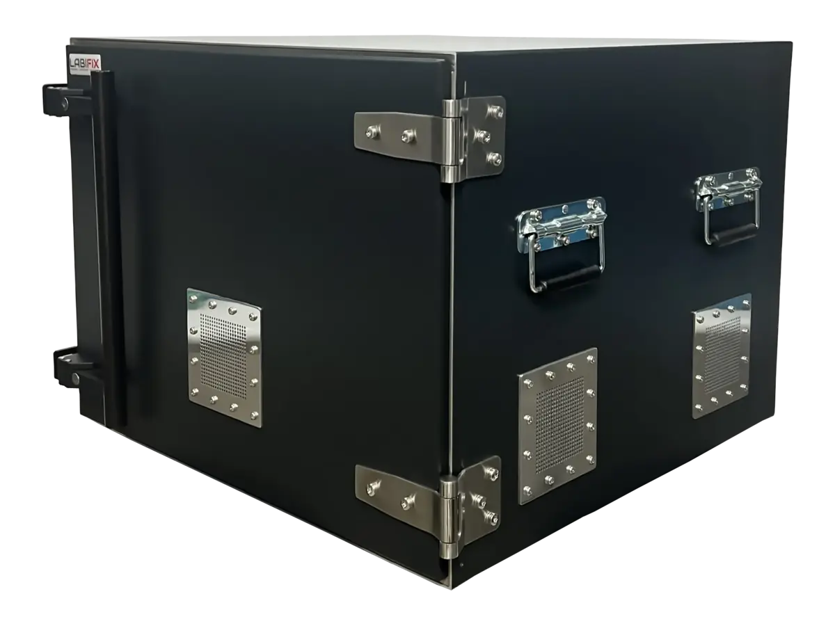 front-left view of LBX5020 benchtop rf test enclosure for wireless module validation