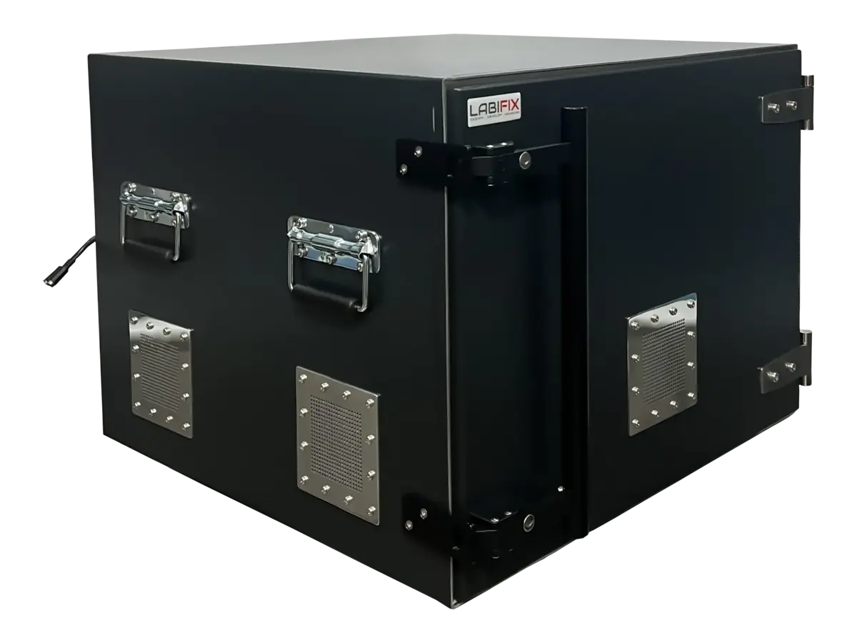 LBX5020 benchtop rf test enclosure front-right view for coexistence testing and sensor calibration