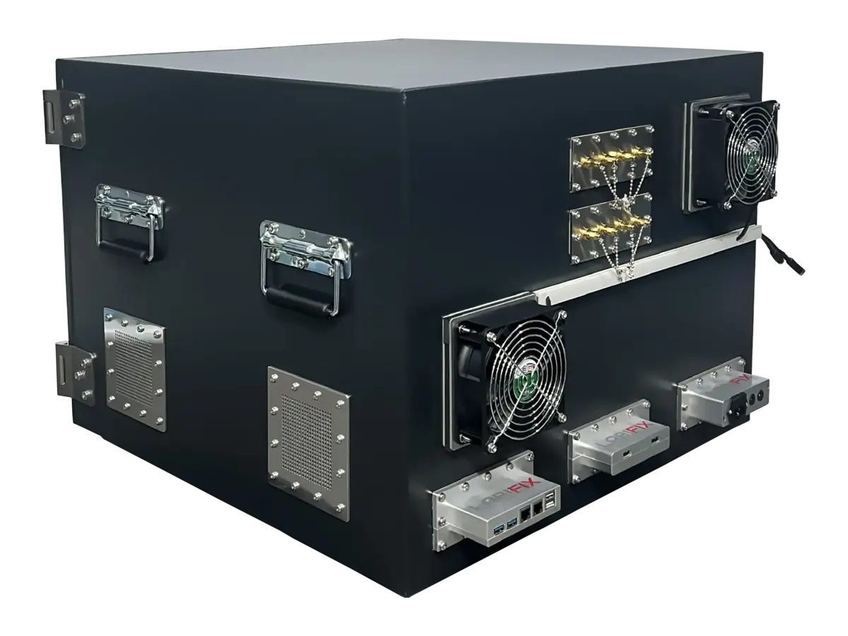 LBX5020 benchtop rf test enclosure rear-left view for healthcare electronics validation