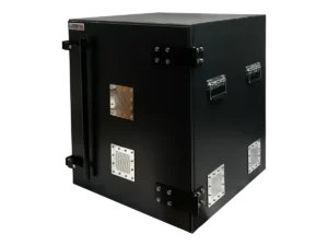 front-left view of LBX6020 compact benchtop rf shielded enclosure for edge communication device testing